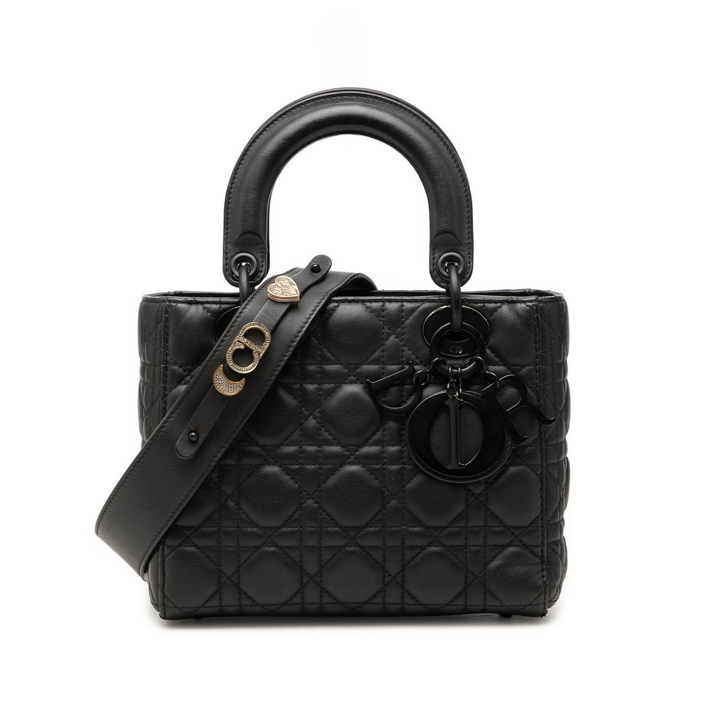 Pre-Loved Dior Small Ultra Matte Calfskin Cannage My ABCDior Lady Dior